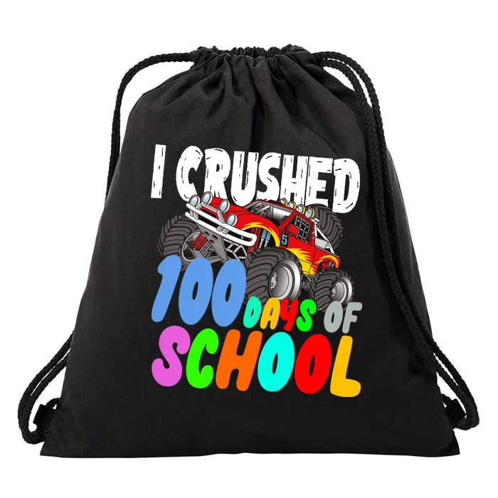 I Crushed 100 Days Of School Drawstring Bag