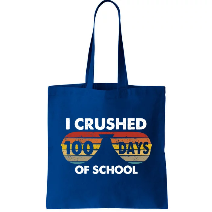 I Crushed 100 Days Of School Glasses Student Vintage Cute Gift Tote Bag