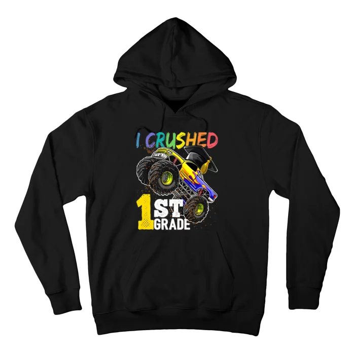 I Crushed 1st Grade Monster Truck Graduation Cap Hoodie