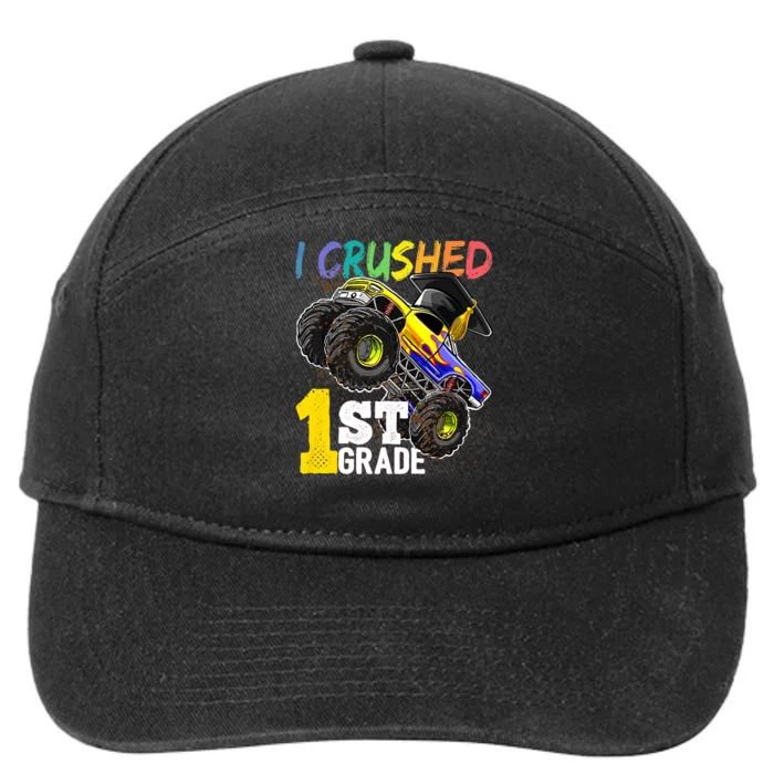 I Crushed 1st Grade Monster Truck Graduation Cap 7-Panel Snapback Hat