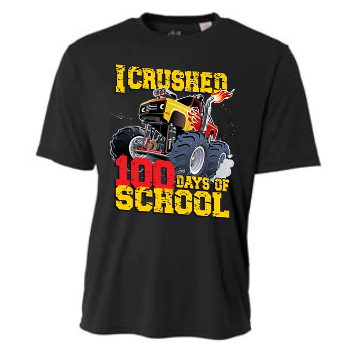 I Crushed 100 Days Of School Monster Truck Video Game Gift Cooling Performance Crew T-Shirt