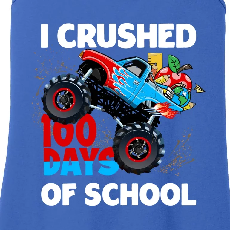 I Crushed 100 Days Of School Monster Truck Teacher Gift Ladies Essential Tank