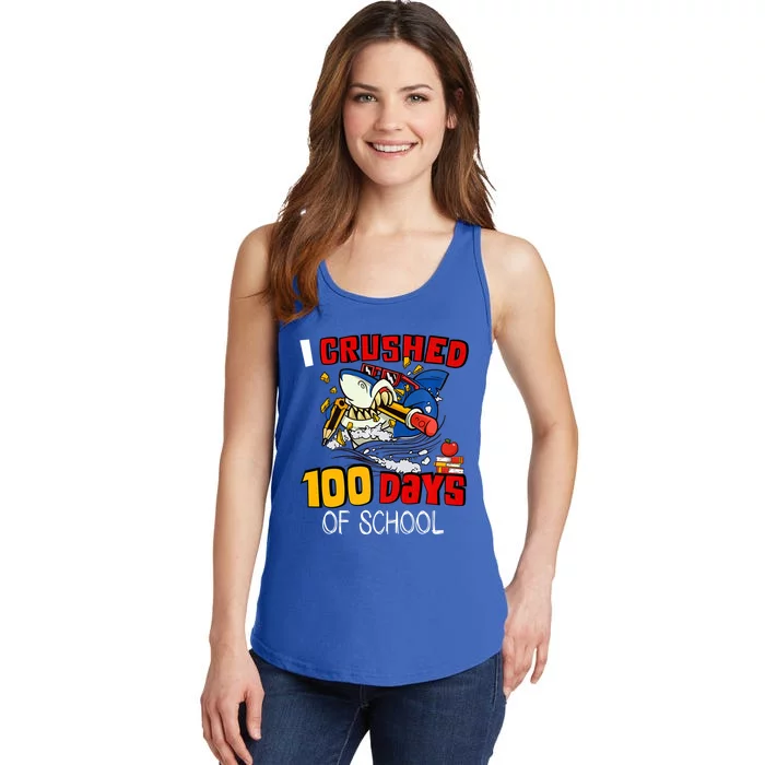 I Crushed 100 Days Of School Shark Crushing Happy 100th Day Gift Ladies Essential Tank