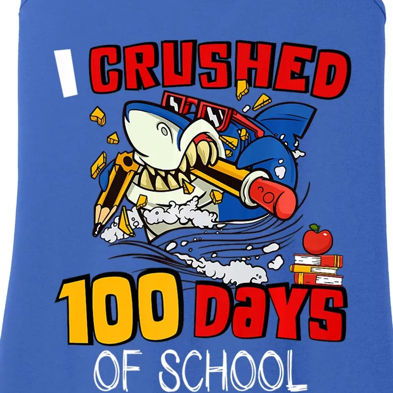 I Crushed 100 Days Of School Shark Crushing Happy 100th Day Gift Ladies Essential Tank