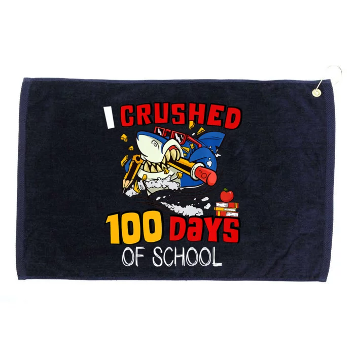 I Crushed 100 Days Of School Shark Crushing Happy 100th Day Gift Grommeted Golf Towel