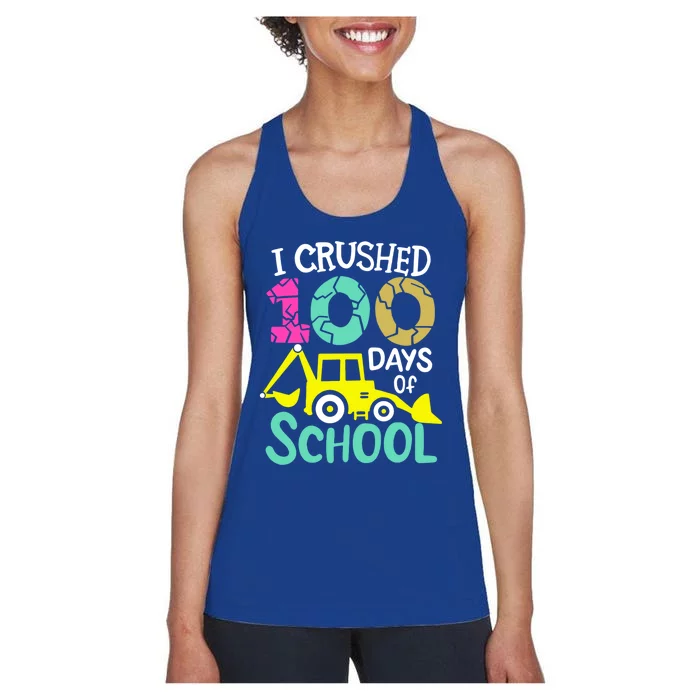 I Crushed 100 Days Of School Gift 100th Day Of School Funny Gift Women's Racerback Tank