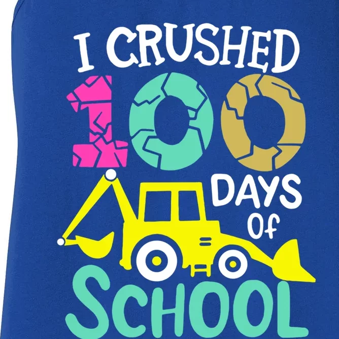 I Crushed 100 Days Of School Gift 100th Day Of School Funny Gift Women's Racerback Tank