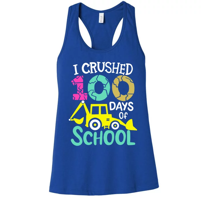 I Crushed 100 Days Of School Gift 100th Day Of School Funny Gift Women's Racerback Tank