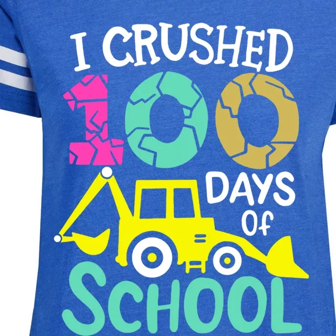 I Crushed 100 Days Of School Gift 100th Day Of School Funny Gift Enza Ladies Jersey Football T-Shirt