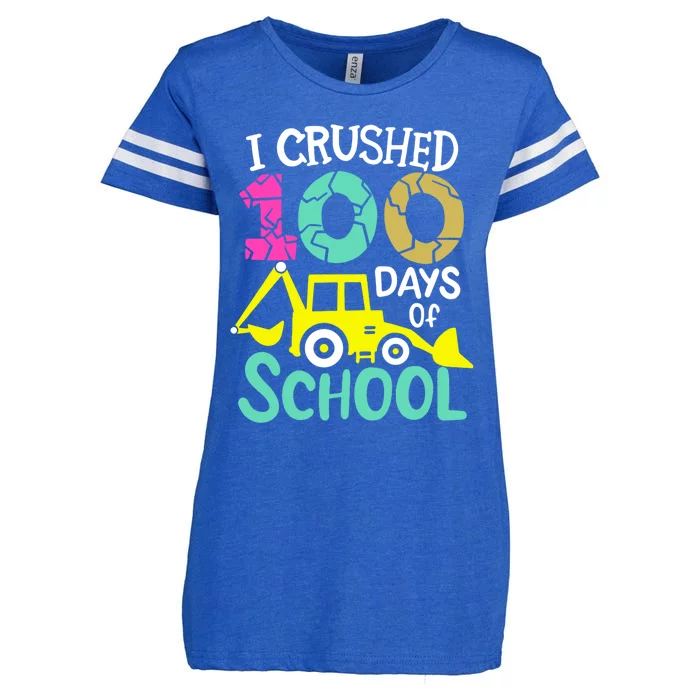 I Crushed 100 Days Of School Gift 100th Day Of School Funny Gift Enza Ladies Jersey Football T-Shirt