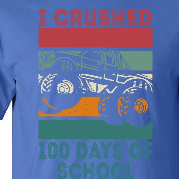 I Crushed 100 Days Of School Smarter Brighter Groovy Retro Meaningful Gift Tall T-Shirt