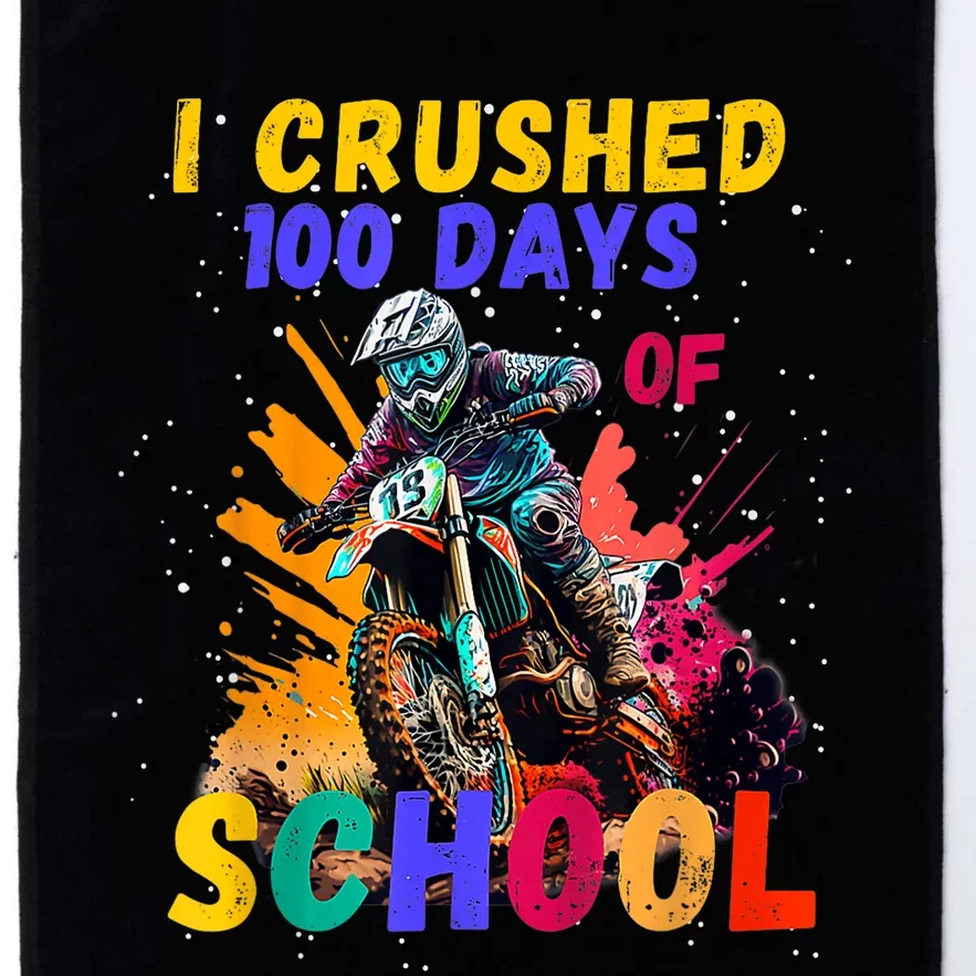 I Crushed 100 Days Of School Dirt Bike Platinum Collection Golf Towel