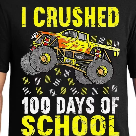 I Crushed 100 Days Of School Monster Truck Pajama Set