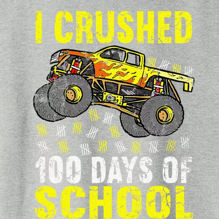 I Crushed 100 Days Of School Monster Truck Women's Crop Top Tee