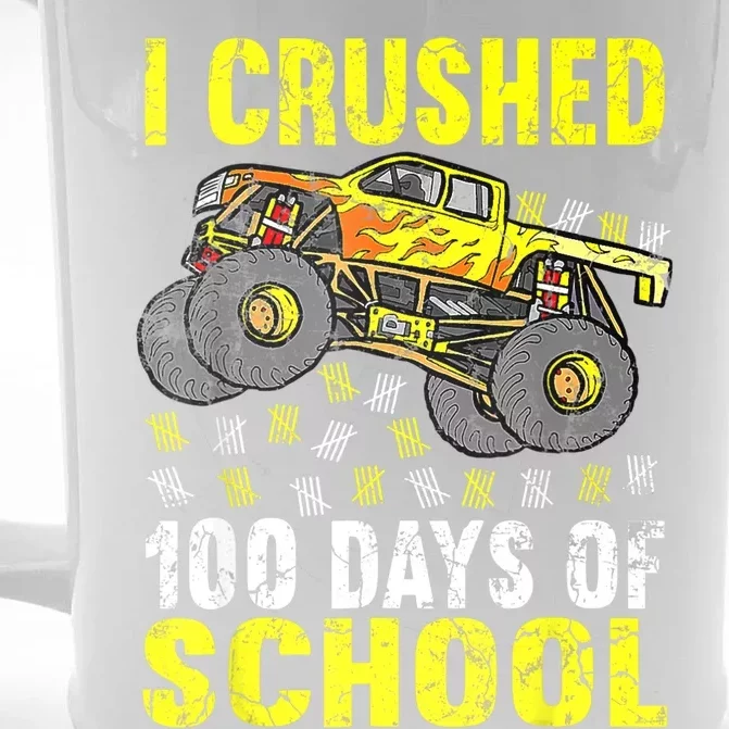 I Crushed 100 Days Of School Monster Truck Front & Back Beer Stein