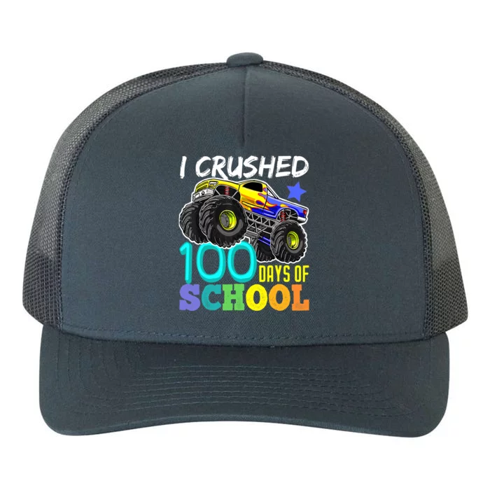 I Crushed 100 Days Of School Boys Monster Truck Yupoong Adult 5-Panel Trucker Hat