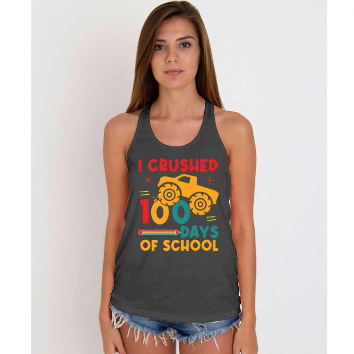 I Crushed 100 Days Of School Women's Knotted Racerback Tank