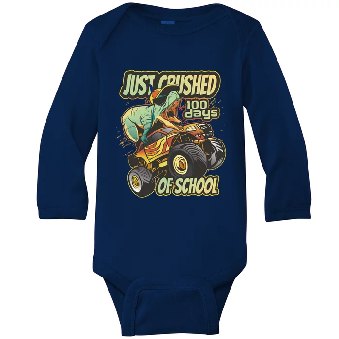 I Crushed 100 Days Of First Grade 100th Day Of School Meaningful Gift Baby Long Sleeve Bodysuit