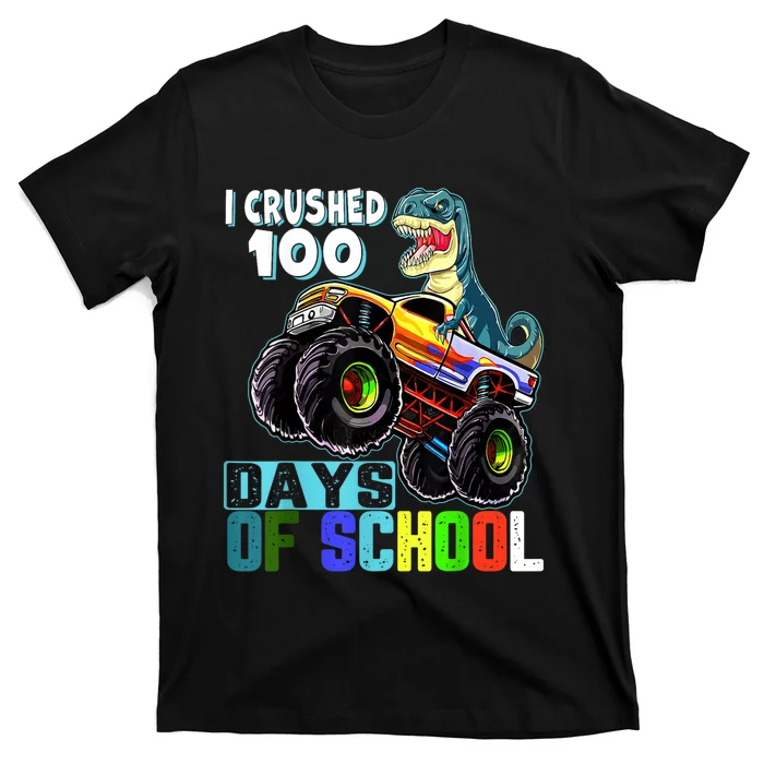 I Crushed 100 Days Of School Funny Trex 100th Day Of School T-Shirt