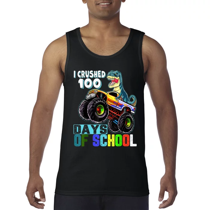 I Crushed 100 Days Of School Funny Trex 100th Day Of School Tank Top