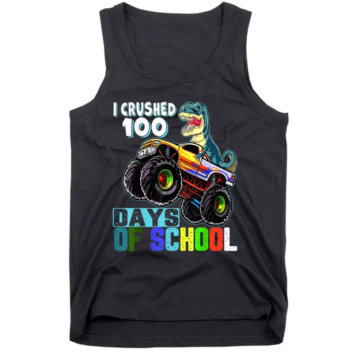 I Crushed 100 Days Of School Funny Trex 100th Day Of School Tank Top