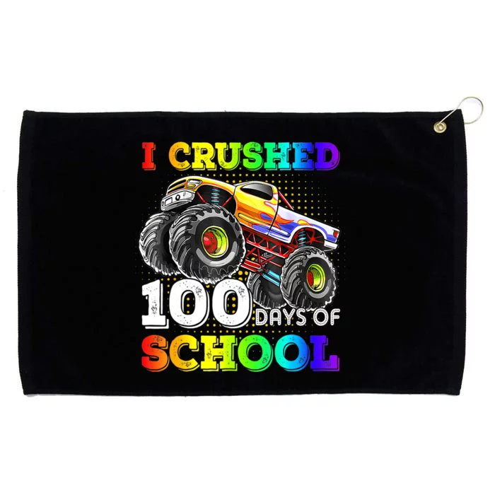 I Crushed 100 Days Of School Monster Truck For Grommeted Golf Towel