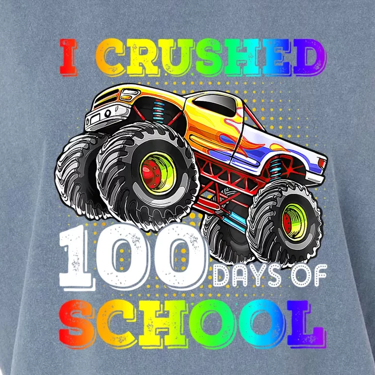 I Crushed 100 Days Of School Monster Truck For Garment-Dyed Women's Muscle Tee