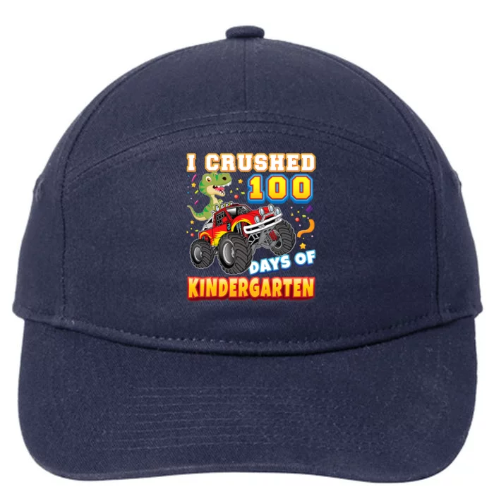 I Crushed 100 Days Of Kindergarten 100th Day School Monster Gift 7-Panel Snapback Hat