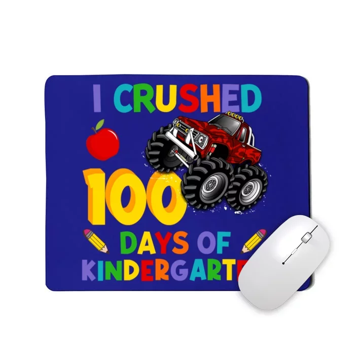 I Crushed 100 Days Of Kindergarten School Monster Truck Gift Mousepad