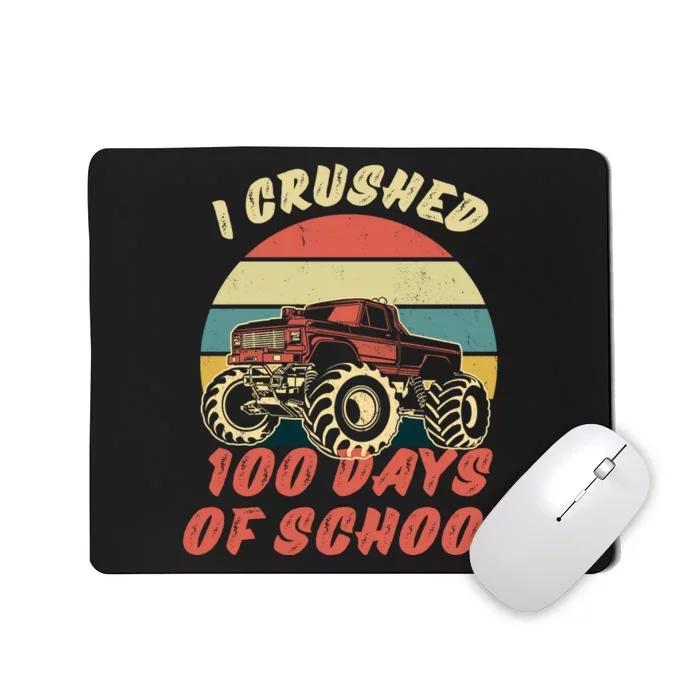 I Crushed 100 Days Of School Funny Retro Vintage Mousepad