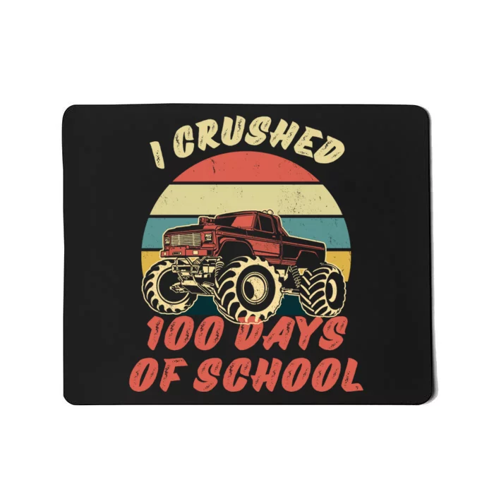 I Crushed 100 Days Of School Funny Retro Vintage Mousepad