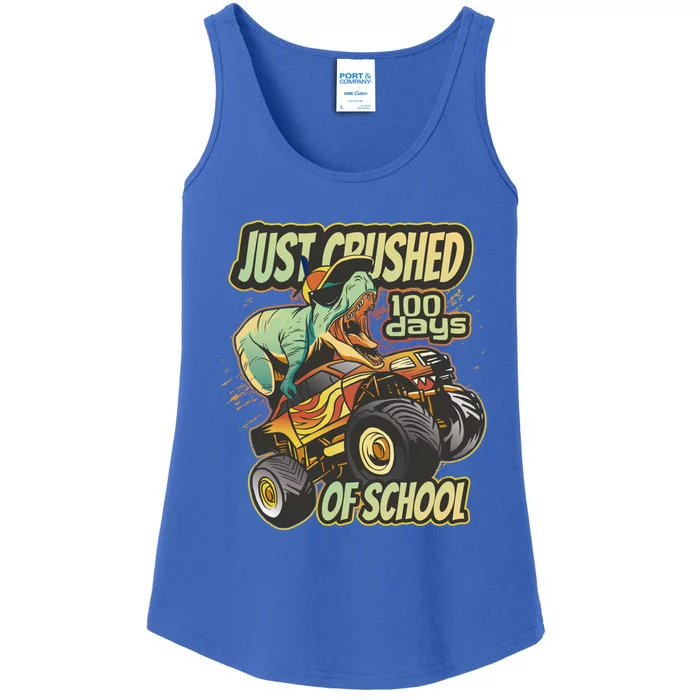 I Crushed 100 Days Of School 100th Day Tgiftrex Funny 100th Gift Ladies Essential Tank