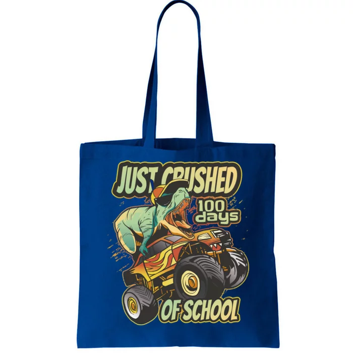 I Crushed 100 Days Of School 100th Day Tgiftrex Funny 100th Gift Tote Bag