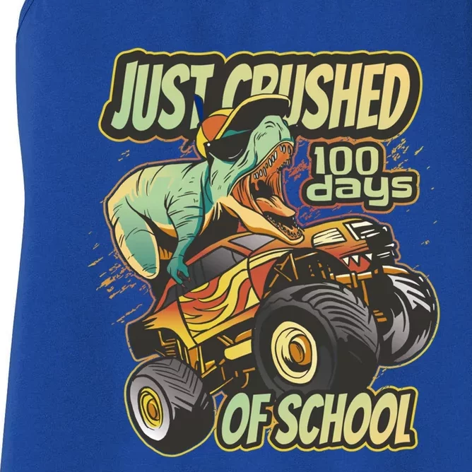 I Crushed 100 Days Of School 100th Day Tgiftrex Funny 100th Gift Women's Racerback Tank