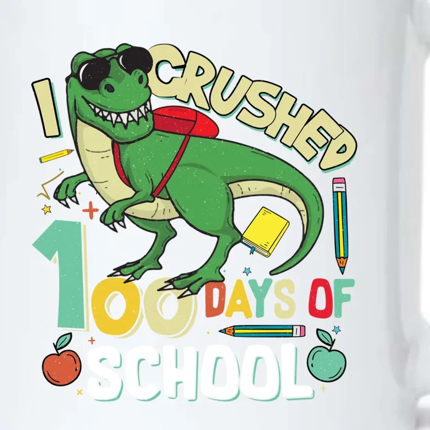 I Crushed 100 Days Of School T Rex Dinosaur Funny Great Gift Black Color Changing Mug