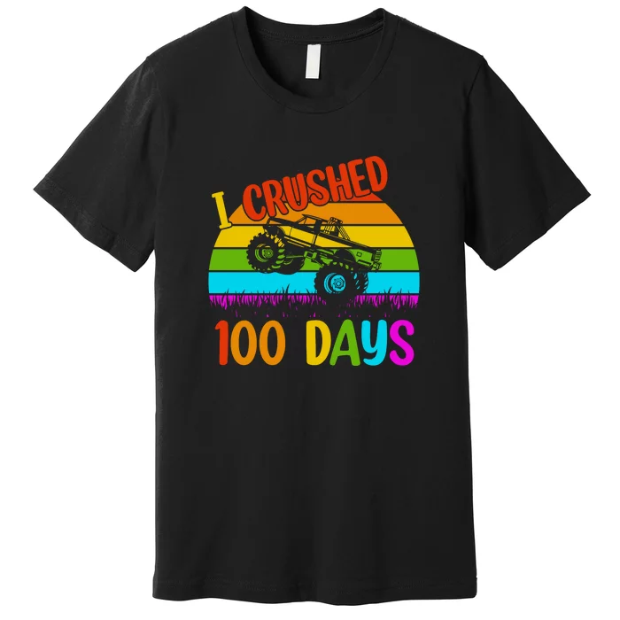 Kids I Crushed 100 Days Of School Boys Monster Premium T-Shirt