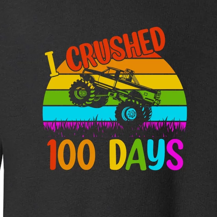 Kids I Crushed 100 Days Of School Boys Monster Toddler Sweatshirt