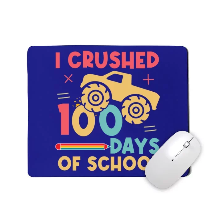 I Crushed 100 Days Of School Monster Truck Design Cute Gift Mousepad