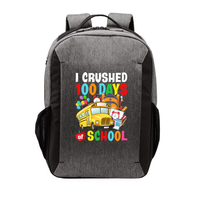 I Crushed 100 Days Of School Schoolbus Gift Vector Backpack