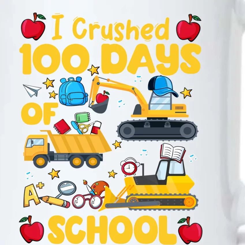 I Crushed 100 Days Of School Tee Construction Vehicle Cute Gift Black Color Changing Mug