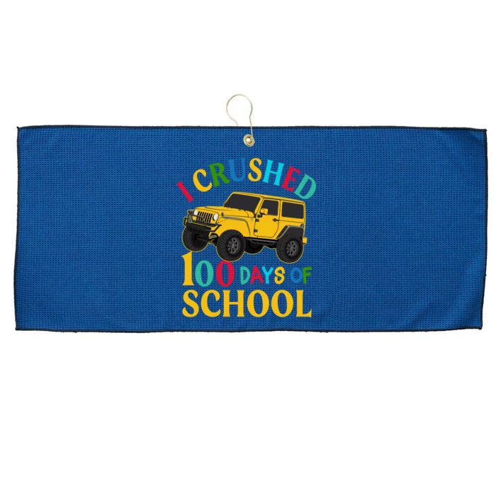 I Crushed 100 Days Of School Large Microfiber Waffle Golf Towel