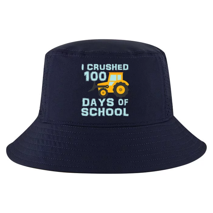 I Crushed 100 Days Of School Tractor Truck Lover Funny Gift Cool Comfort Performance Bucket Hat