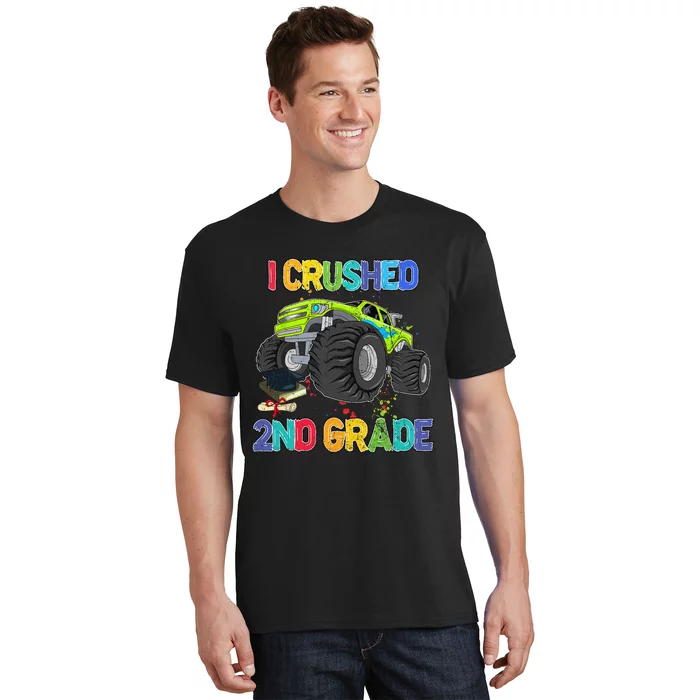 I Crushed 2nd Grade Funny Monster Truck Graduation Gifts T-Shirt