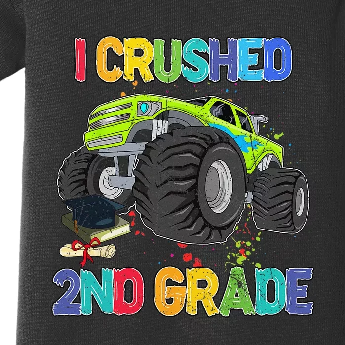 I Crushed 2nd Grade Funny Monster Truck Graduation Gifts Baby Bodysuit