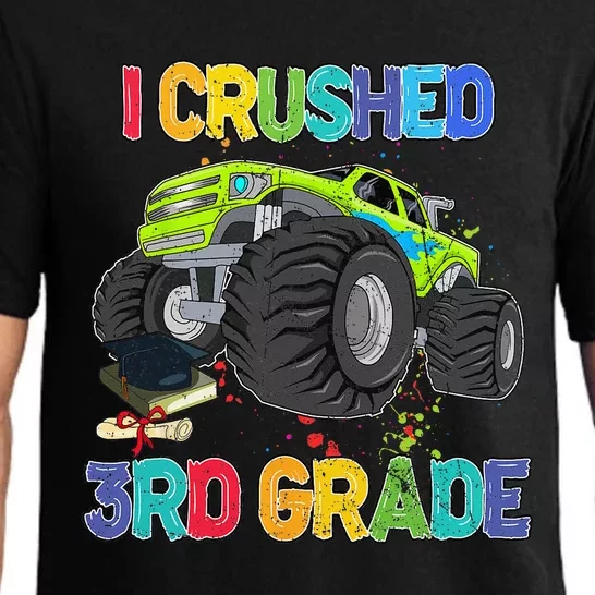 I Crushed 3rd Grade Funny Monster Truck Graduation Gifts Pajama Set