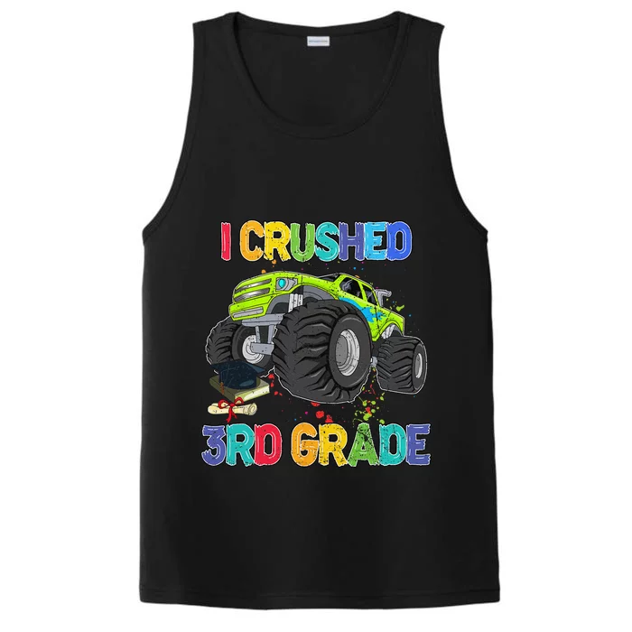 I Crushed 3rd Grade Funny Monster Truck Graduation Gifts Performance Tank