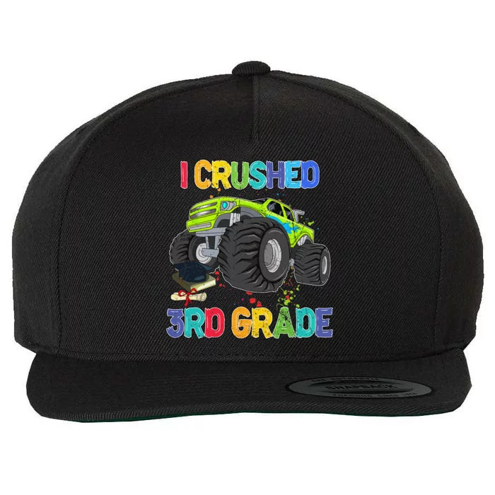 I Crushed 3rd Grade Funny Monster Truck Graduation Gifts Wool Snapback Cap