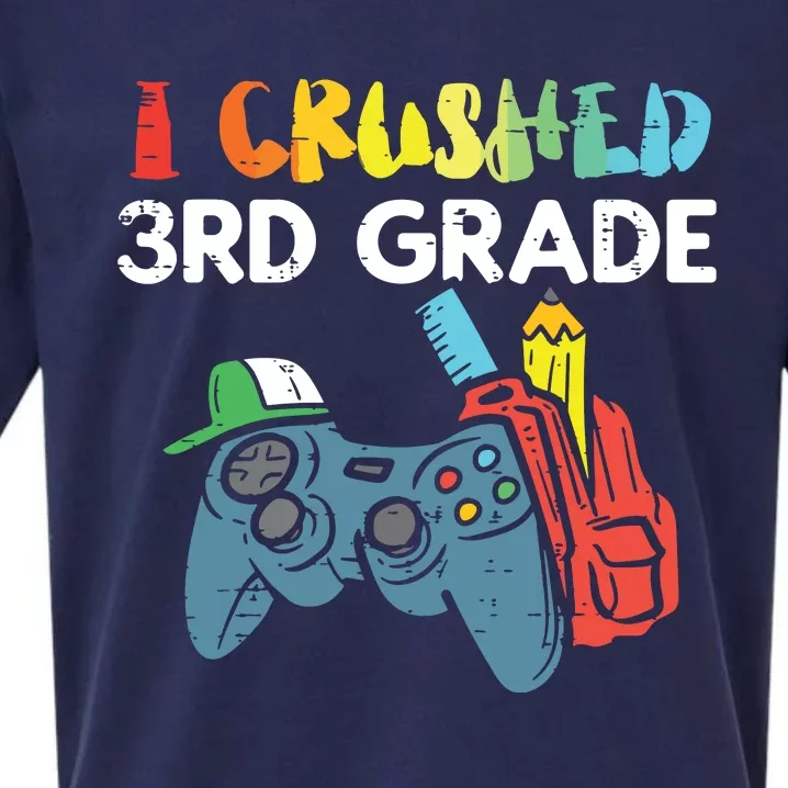 I Crushed 3rd Grade Game Controller Last Day Of School Boy Sueded Cloud Jersey T-Shirt