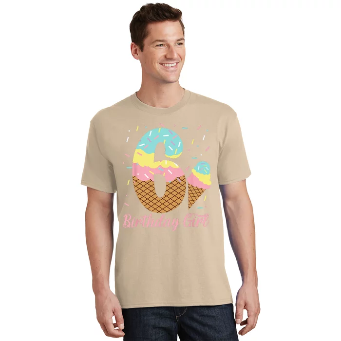 Ice Cream 6th Birthday Party Sweet 6 Years Old T-Shirt