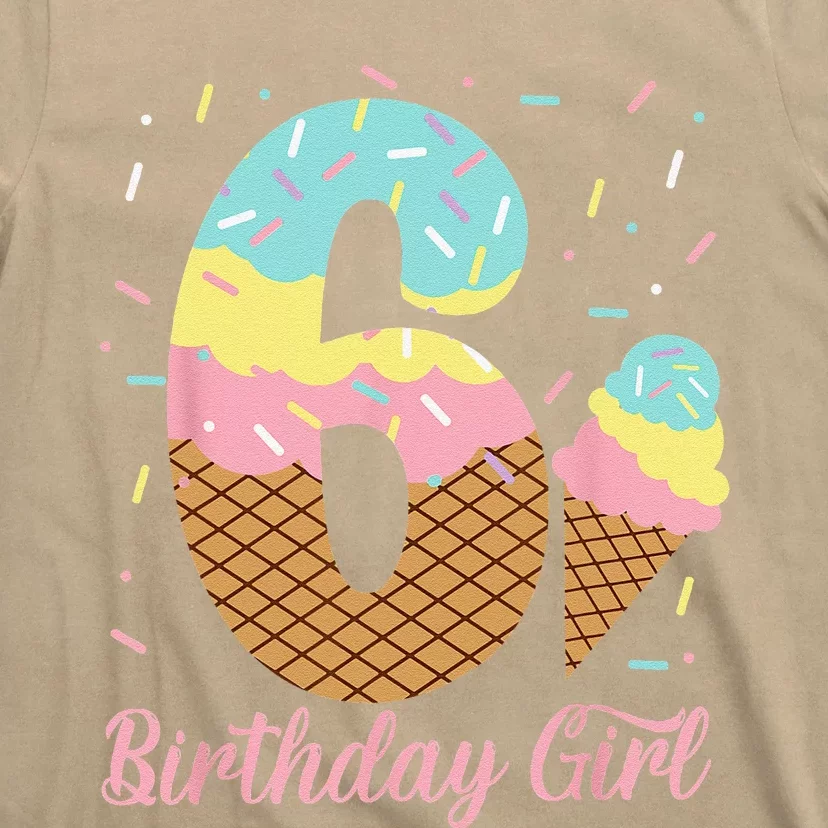 Ice Cream 6th Birthday Party Sweet 6 Years Old T-Shirt